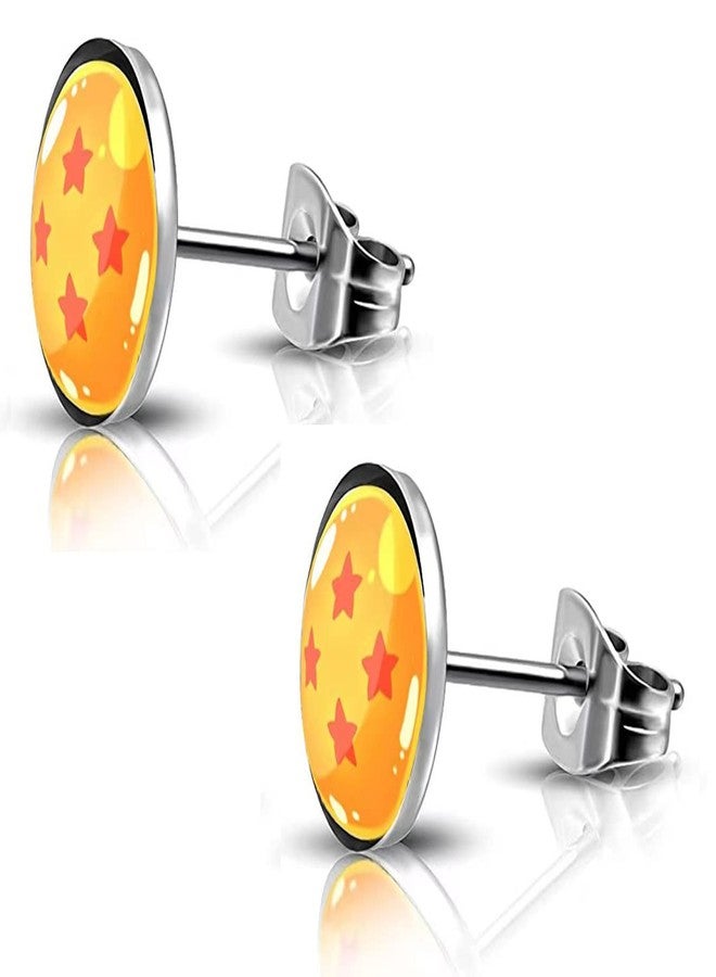SIISPRI 316L Surgical Stainless Steel Anime Earring Round Circle Button Stud Post Earrings 10MM (silver) - Image 1